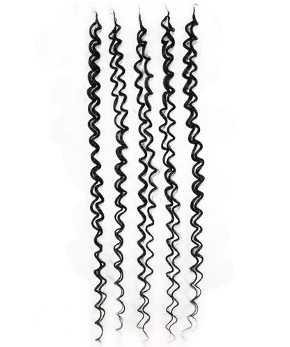 LUXLUXE Hawaiian Jerry Deep Wave Feather Crochet Human & Synthetic Hair Mix Extensions - 20" Curly Braided 100g Hairpiece