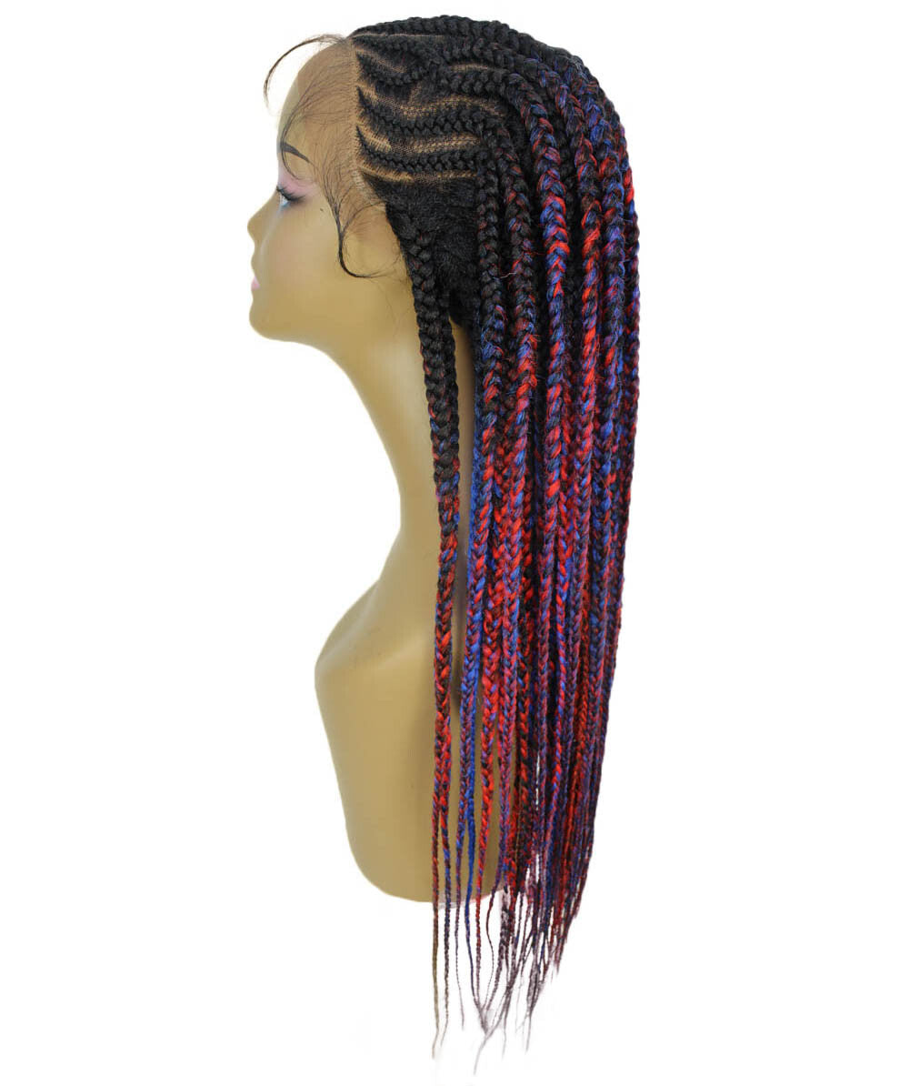 #TT1B/Blue+Red - Black, Red and Blue Blend