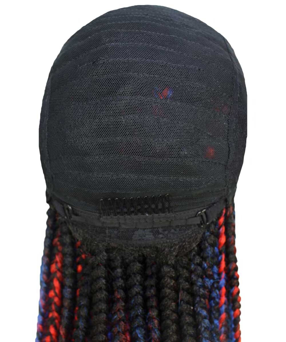 #TT1B/Blue+Red - Black, Red and Blue Blend