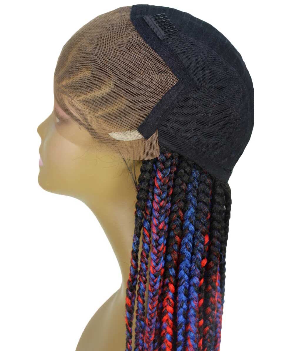 #TT1B/Blue+Red - Black, Red and Blue Blend