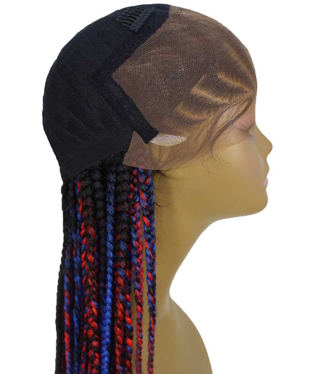 #TT1B/Blue+Red - Black, Red and Blue Blend