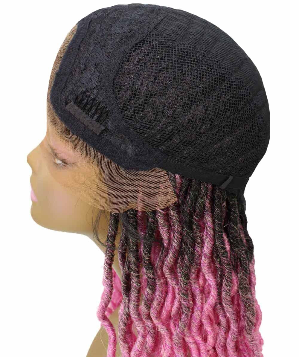 #TT1B/Hot Pink - Black to Dark Pink Ombre
