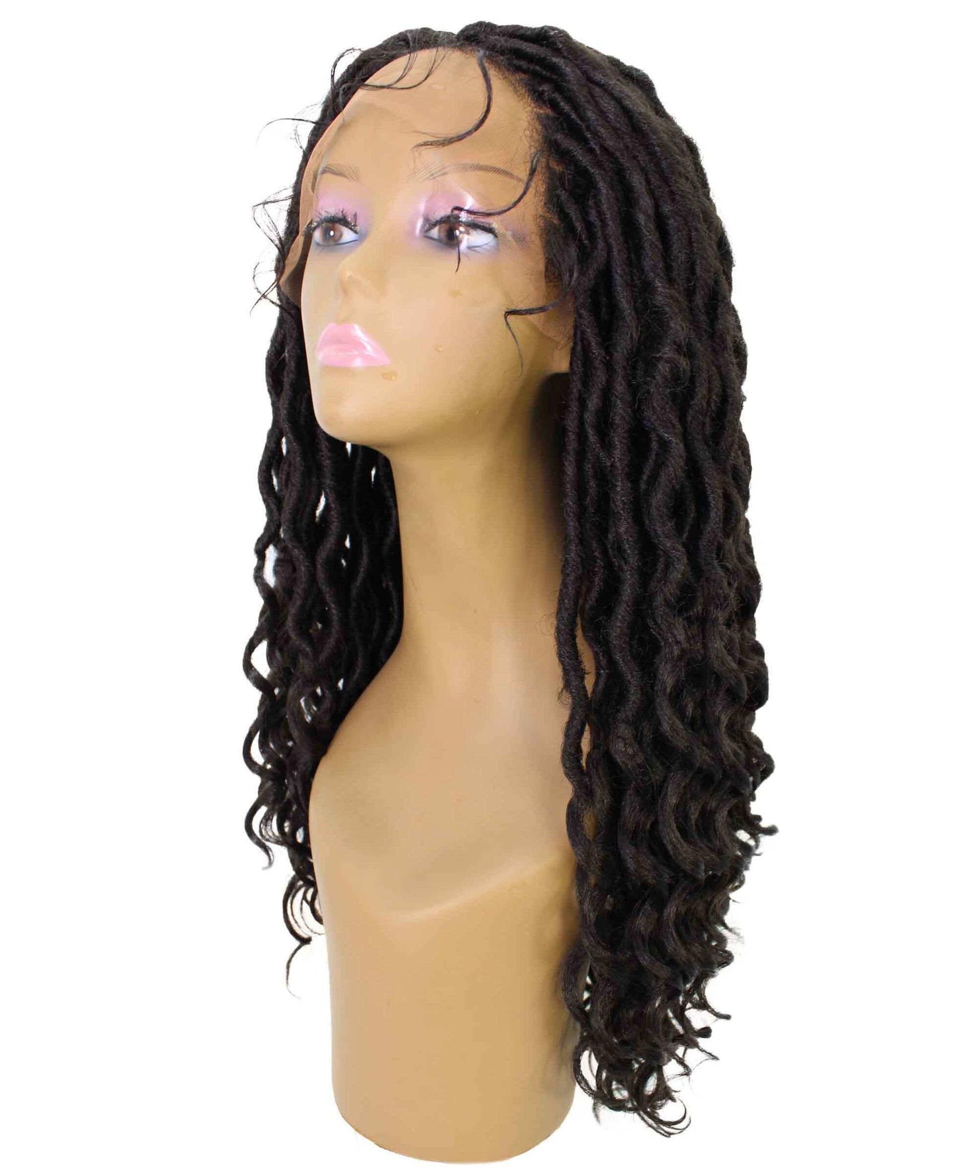 Human Hair Braided Lace Front Lightweight Wigs American