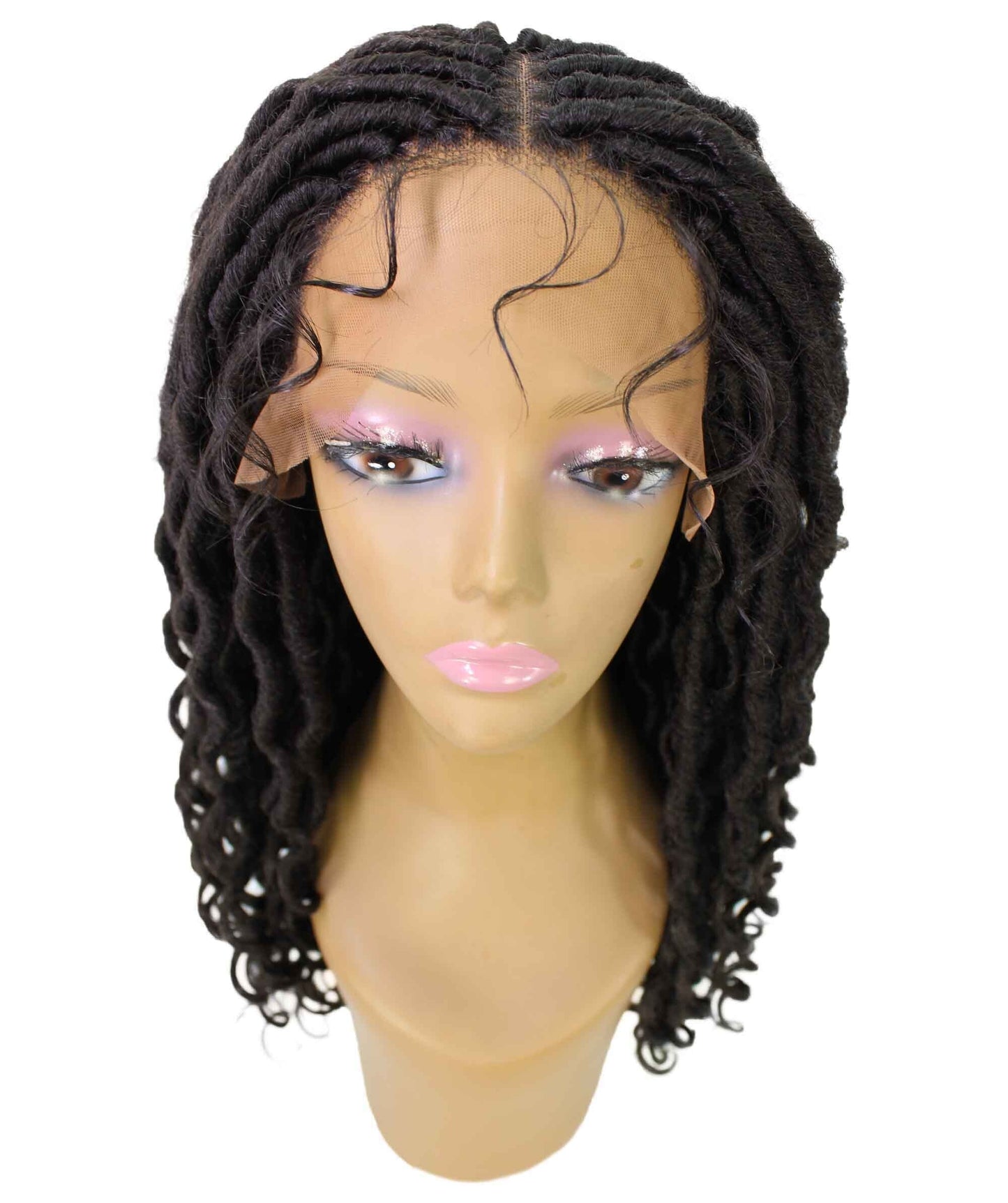 Human Hair Braided Lace Front Lightweight Wigs American