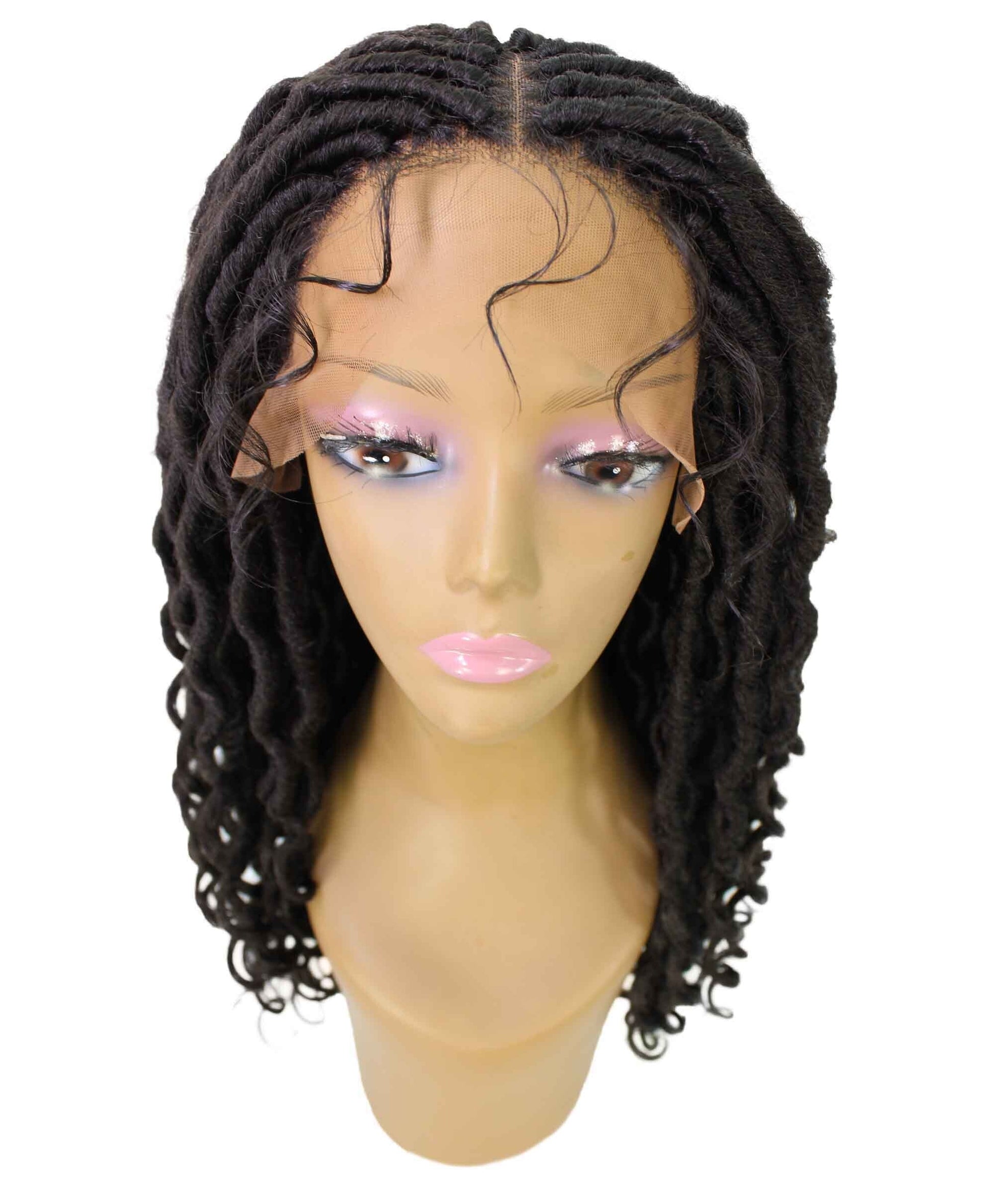 Human Hair Braided Lace Front Lightweight Wigs American