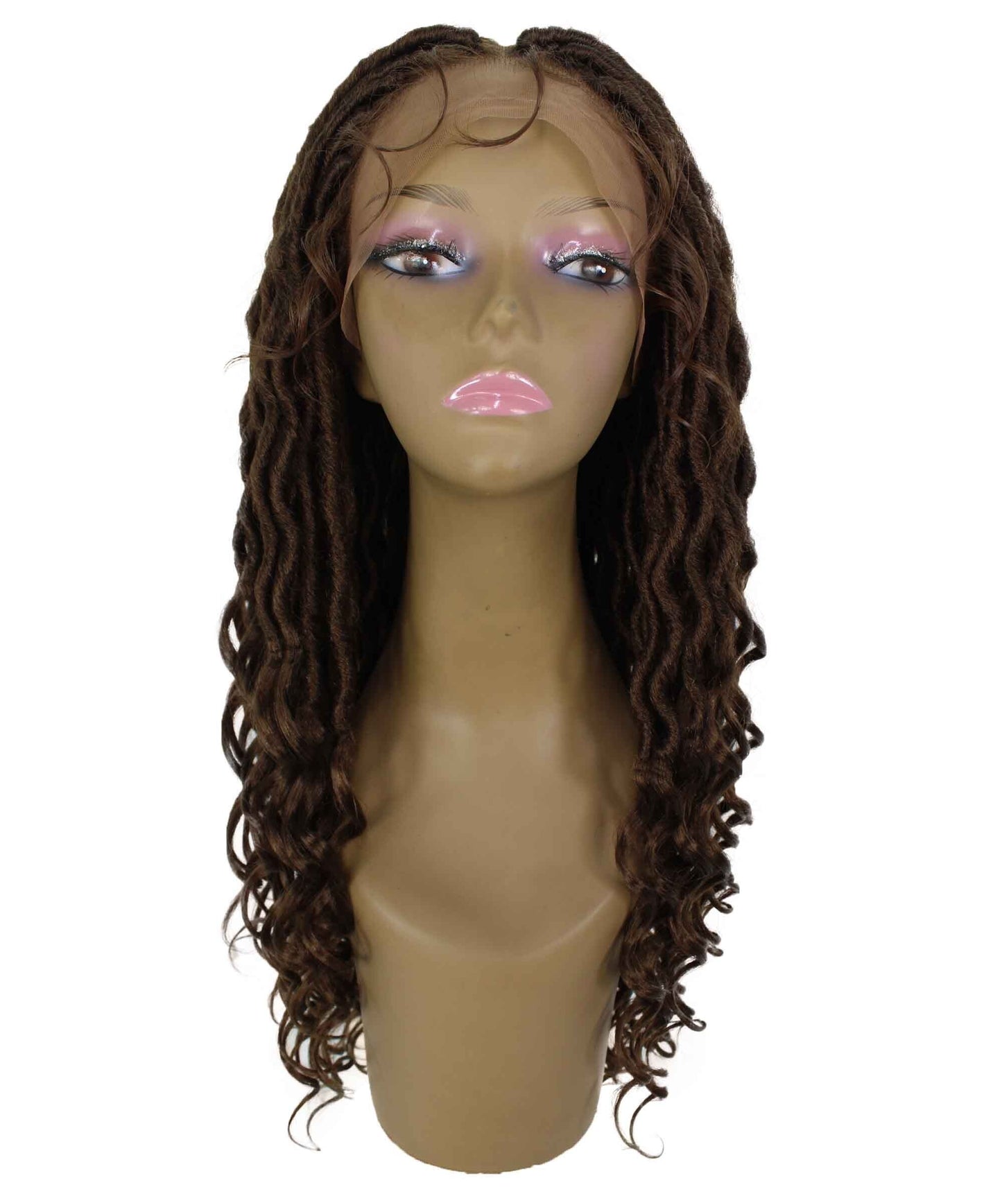 Andrea 25 Inch Medium Brown Bohemian Braid wig