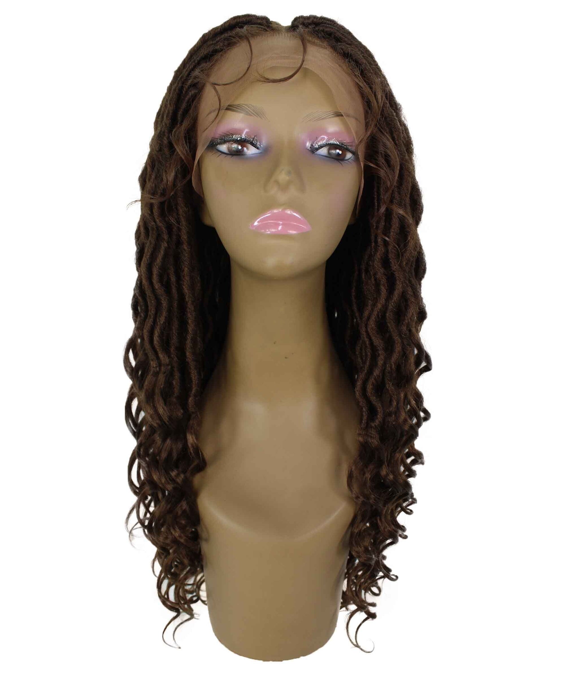 Andrea 25 Inch Medium Brown Bohemian Braid wig