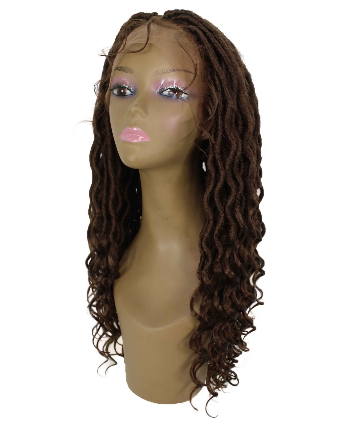 Andrea 25 Inch Medium Brown Bohemian Braid wig